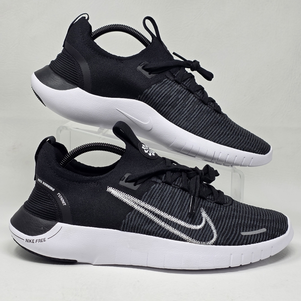 Nike Free Run Flyknit Black White Running Sneaker FB1276-002 Men's Size 10 New - Picture 2 of 11